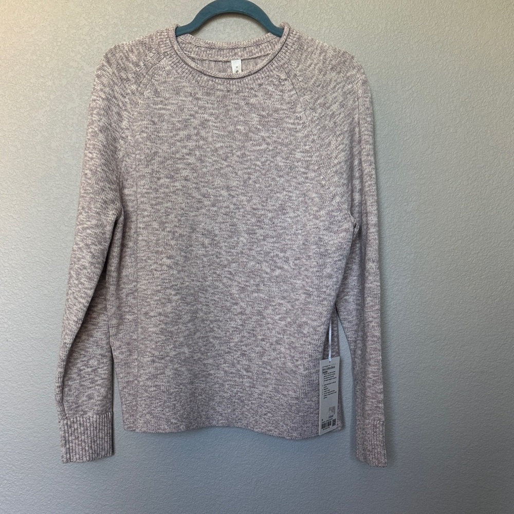 Lululemon Boxy Cotton Blend Sweater - Size Medium Bone Velvet Dust